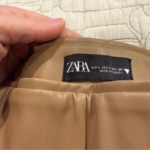 Zara Tan Leather leggings